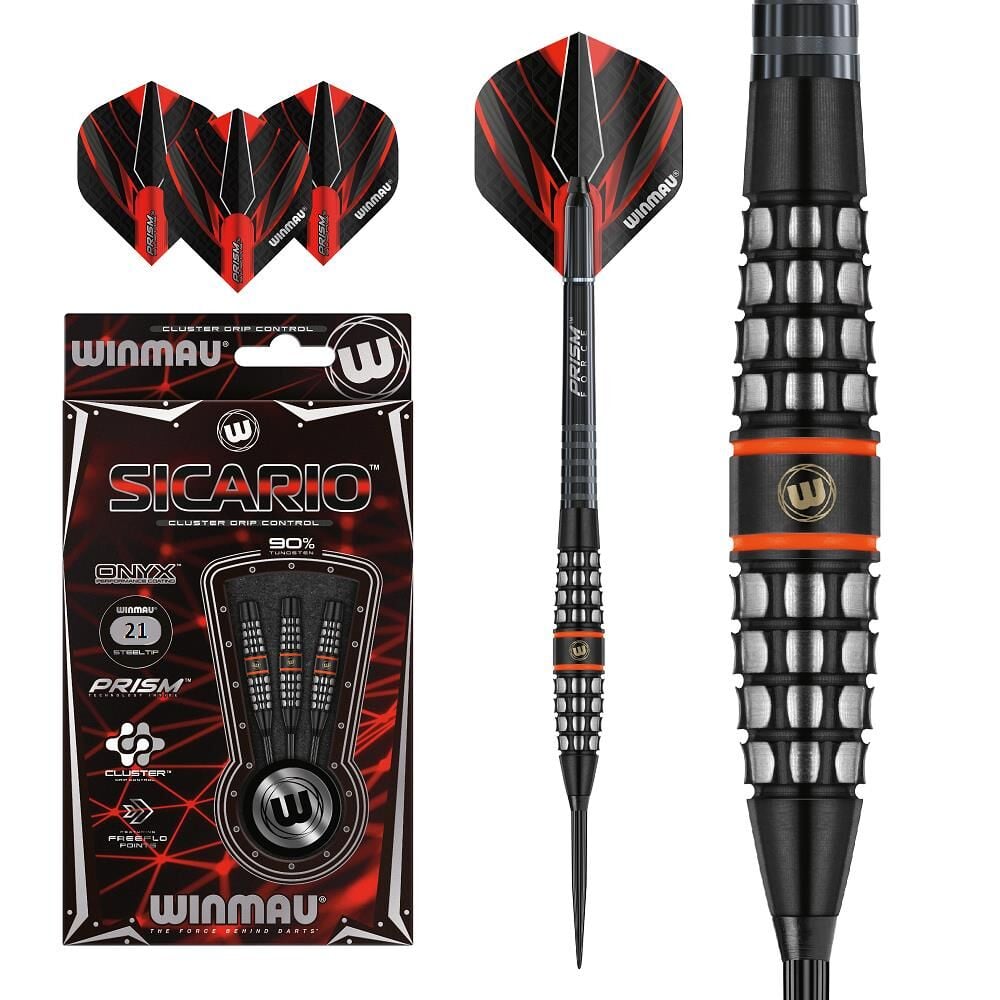 Winmau Sicario Onyx %90 Tungsten 21gr Çelik Uçlu Dart Oku