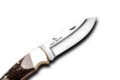 Bora 205 BG Büyük Boy Yuvarlak Uçlu Kilitli Boynuz Saplı Çakı