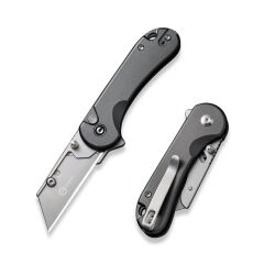 Civivi Elementum Utility Thumb Stud & Button Lock Knife Gray Aluminum Handle Çakı
