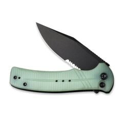 Civivi Cogent Flipper & Button Lock Knife Blackwashed Serrated  Naturel G10 Handle Çakı