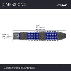 Red Dragon Luke Humphries TX2 Atomised % 90 Tungsten Çelik Uçlu Dart Oku