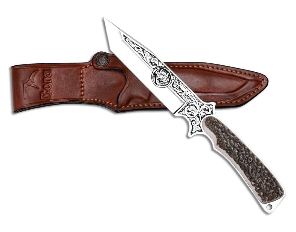 Bora 410 Shogun Geyik Boynuzu Sap Gravürlü Bıçak