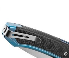 Lionsteel Twain-Blue Titanium / Carbon Fiber Çakı