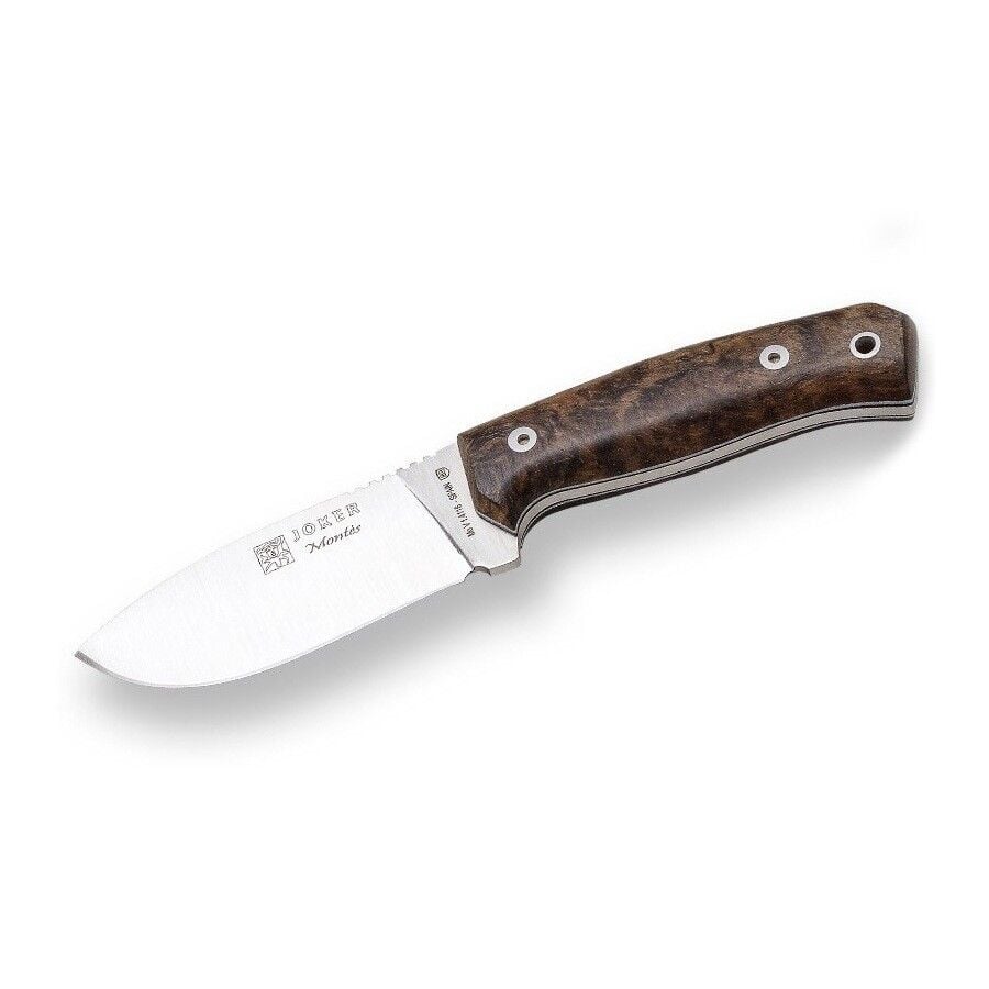 Joker Montes CN59 Bushcraft ve Hunting Ceviz Saplı Deri Kılıflı Bıçak