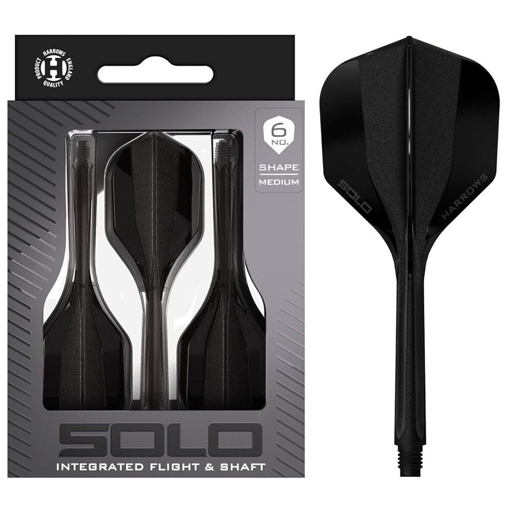 Harrows Solo Integrated Flight & Shaft Siyah - Intermediate
