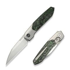 We Knife Brr15 Flipper Knife Gray Titanium Handle With Jungle Wear FatCarbon Fiber Inlay M390 Blade Çakı