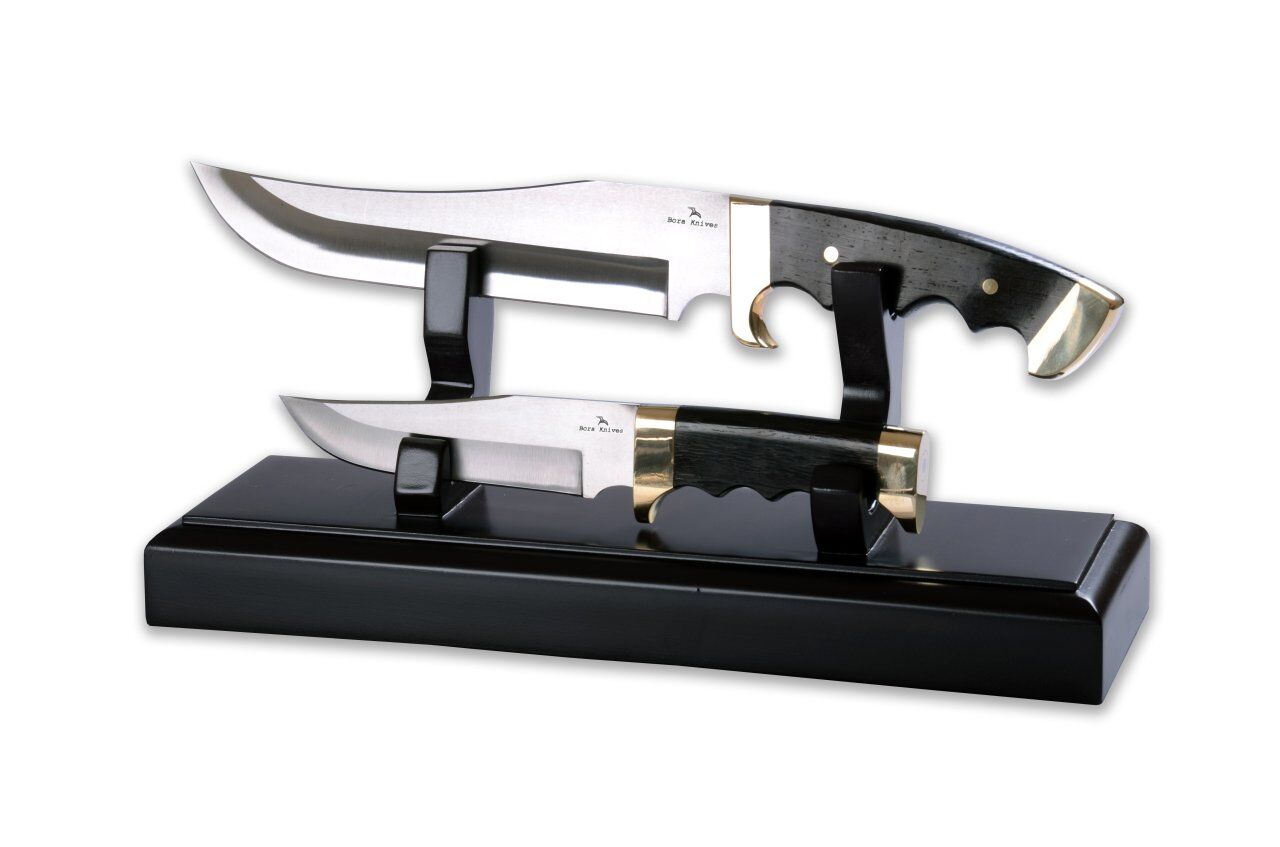 2'li Ahşap Bıçak ve Çakı Standı