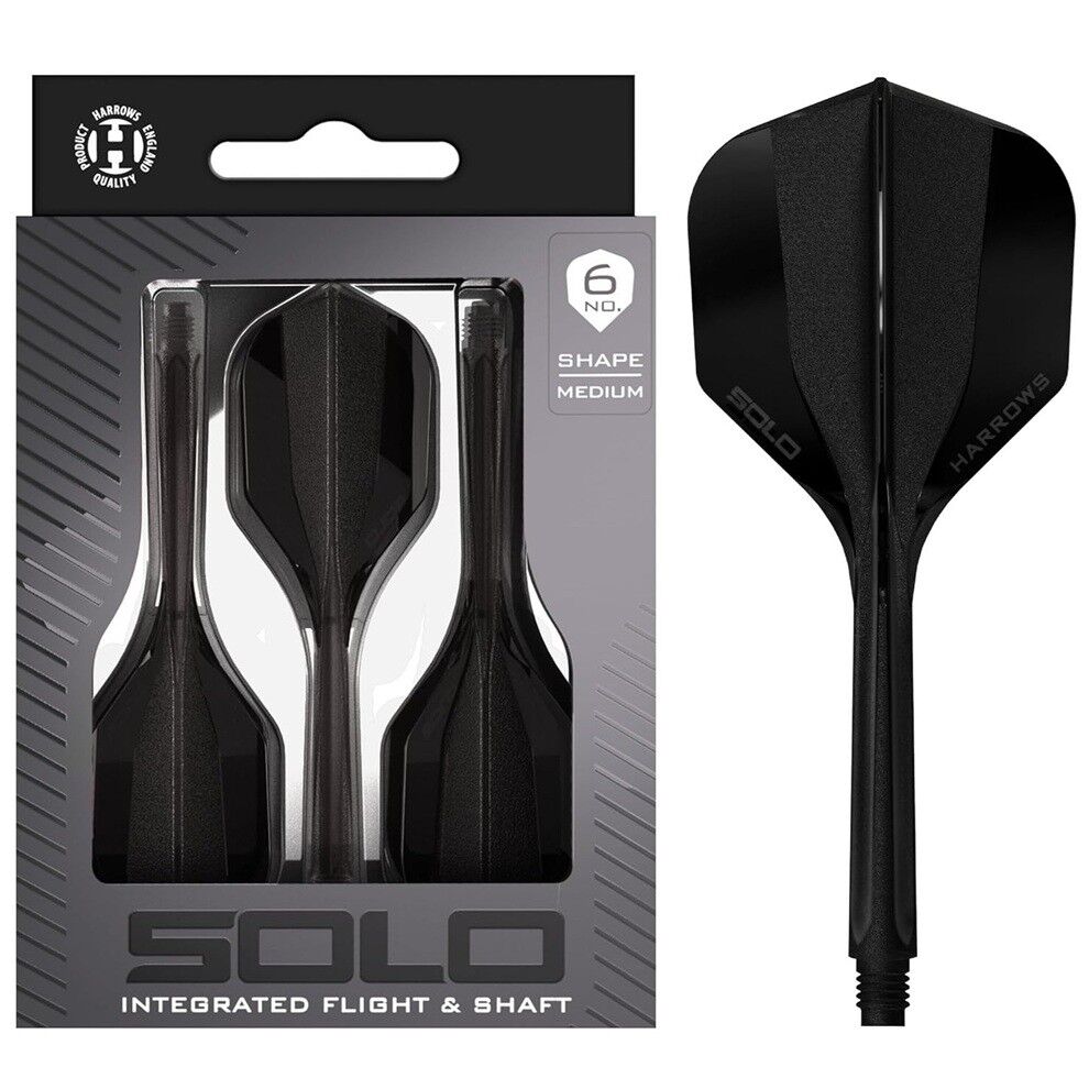 Harrows Solo Integrated Flight & Shaft Siyah - Medium