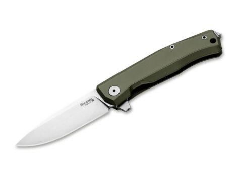 Lionsteel MT01A GS Myto Stone Washed M390 Blade, Green Aluminium Handle Çakı