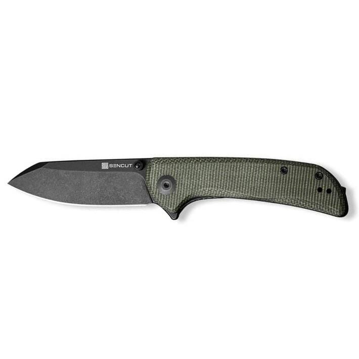 Sencut Fritch Micarta Dark Green Black Blade Çakı