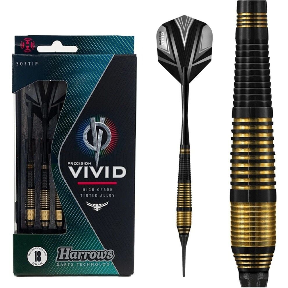Harrows Vivid Brass Soft Tip Darts Siyah - 18