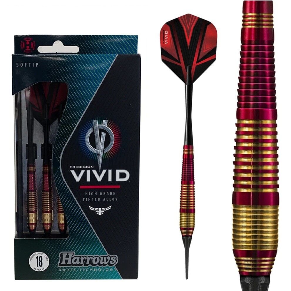 Harrows Vivid Brass Soft Tip Darts Kırmızı - 18