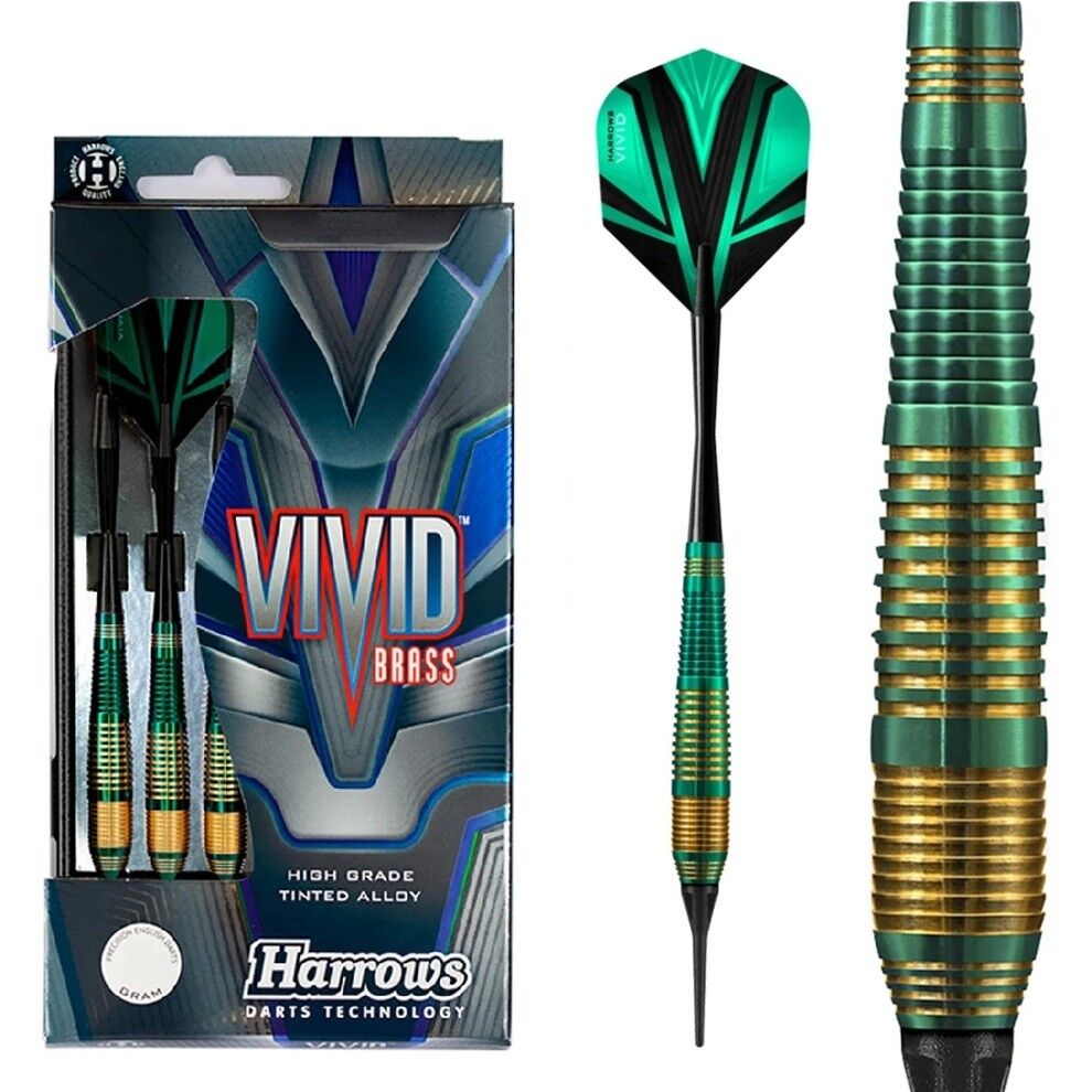 Harrows Vivid Brass Soft Tip Darts Yeşil - 18
