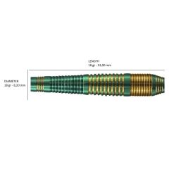 Harrows Vivid Brass Soft Tip Darts Yeşil - 18