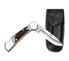 Bora 201 BP Orta Boy Yuvarlak Uçlu Boynuz Saplı Çakı