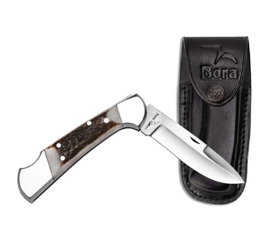 Bora 203 BP Orta Boy İnce Yuvarlak Uçlu Boynuz Saplı Çakı