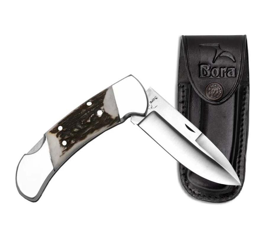 Bora 204 BP Büyük Boy İnce Yuvarlak Uçlu Boynuz Saplı Çakı