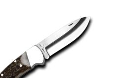 Bora 205 BP Büyük Boy Yuvarlak Uçlu Boynuz Saplı Çakı