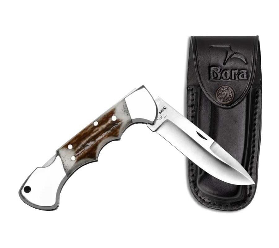 Bora 209 BP Ergonomik İnce Yuvarlak Uçlu Boynuz Saplı Çakı