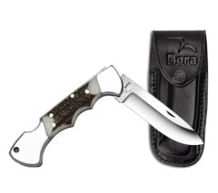 Bora 210 BP Ergonomik Yuvarlak Uçlu Boynuz Saplı Çakı
