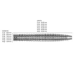 Harrows NX90 Tapered Quick Point %90 Tungsten Dart Oku