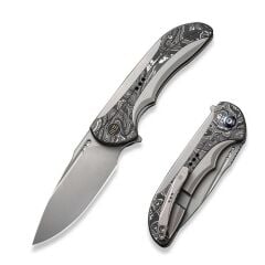 We Knife Equivik Titanium Grey Aluminum Foil CF Çakı