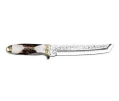 Bora 501 Tanto Boynuz Sap Gravürlü Bıçak