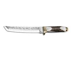 Bora 501 Tanto Boynuz Sap Gravürlü Bıçak