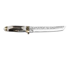 Bora 501 Tanto Boynuz Sap Gravürlü Bıçak