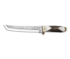 Bora 501 Tanto Boynuz Sap Gravürlü Bıçak