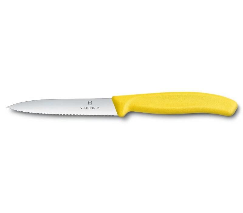Victorinox Swiss Classic 10cm Tırtıklı Soyma Bıçağı Sarı