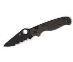 Spyderco Buttonup Cf Black Blade Combinationedge Çakı