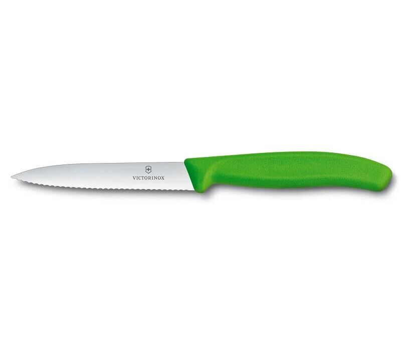 Victorinox Swiss Classic 10cm Tırtıklı Soyma Bıçağı Yeşil