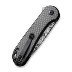 Civivi Button Lock Elementum II CF Damascus Çakı