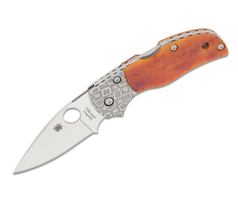 Spyderco Sp Native 5 50th Anniversary Amber Bone CPM S90V Plainedge Çakı