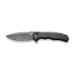 Civivi Button Lock Praxis Aluminum Black Damascus Çakı