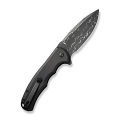 Civivi Button Lock Praxis Aluminum Black Damascus Çakı