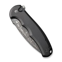 Civivi Button Lock Praxis Aluminum Black Damascus Çakı