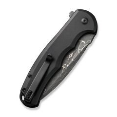 Civivi Button Lock Praxis Aluminum Black Damascus Çakı