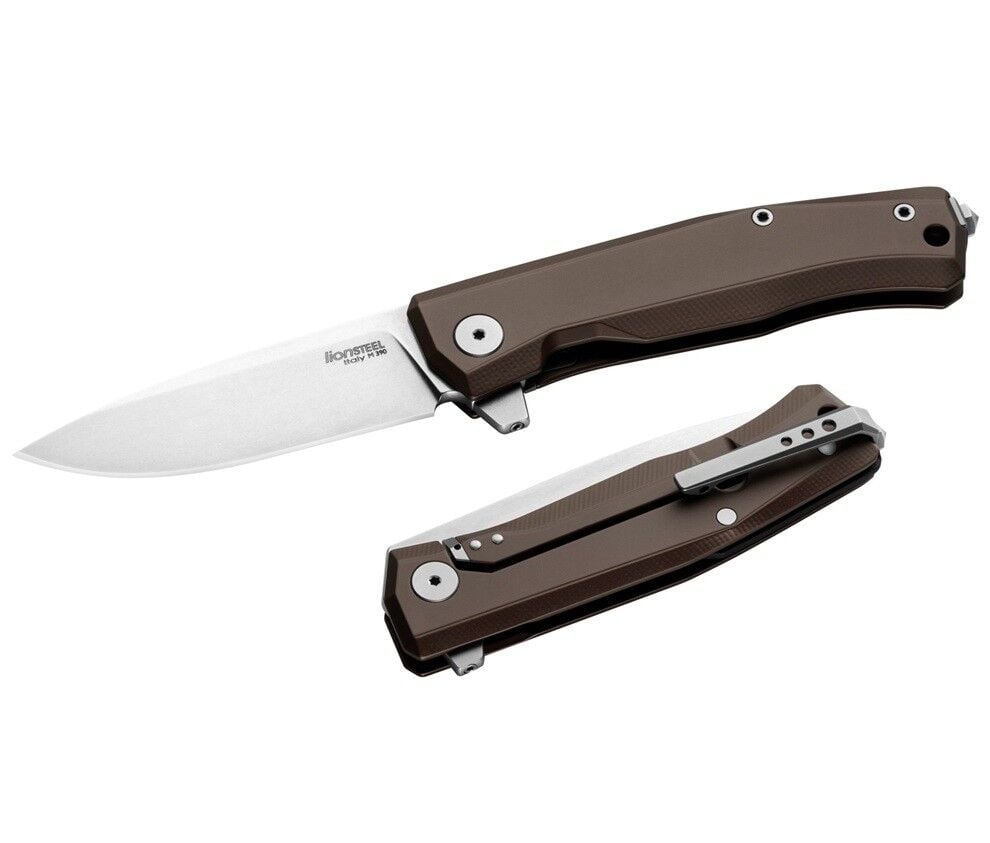 Lionsteel MT01A ES Myto M390 Blade Aluminium Earth Brown/Stone Washed Çakı