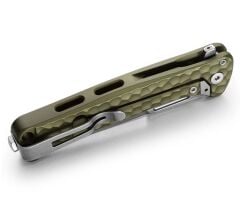Lionsteel Emmet EM01A GS Stone Washed Blade MagnaCut Green  Aluminium Hammertone Çakı