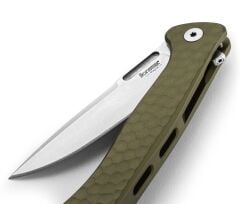 Lionsteel Emmet EM01A GS Stone Washed Blade MagnaCut Green  Aluminium Hammertone Çakı