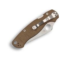 Spyderco Military 2 Brown Canvas Micarta CPM Cruewear Blade PlainEdge Çakı