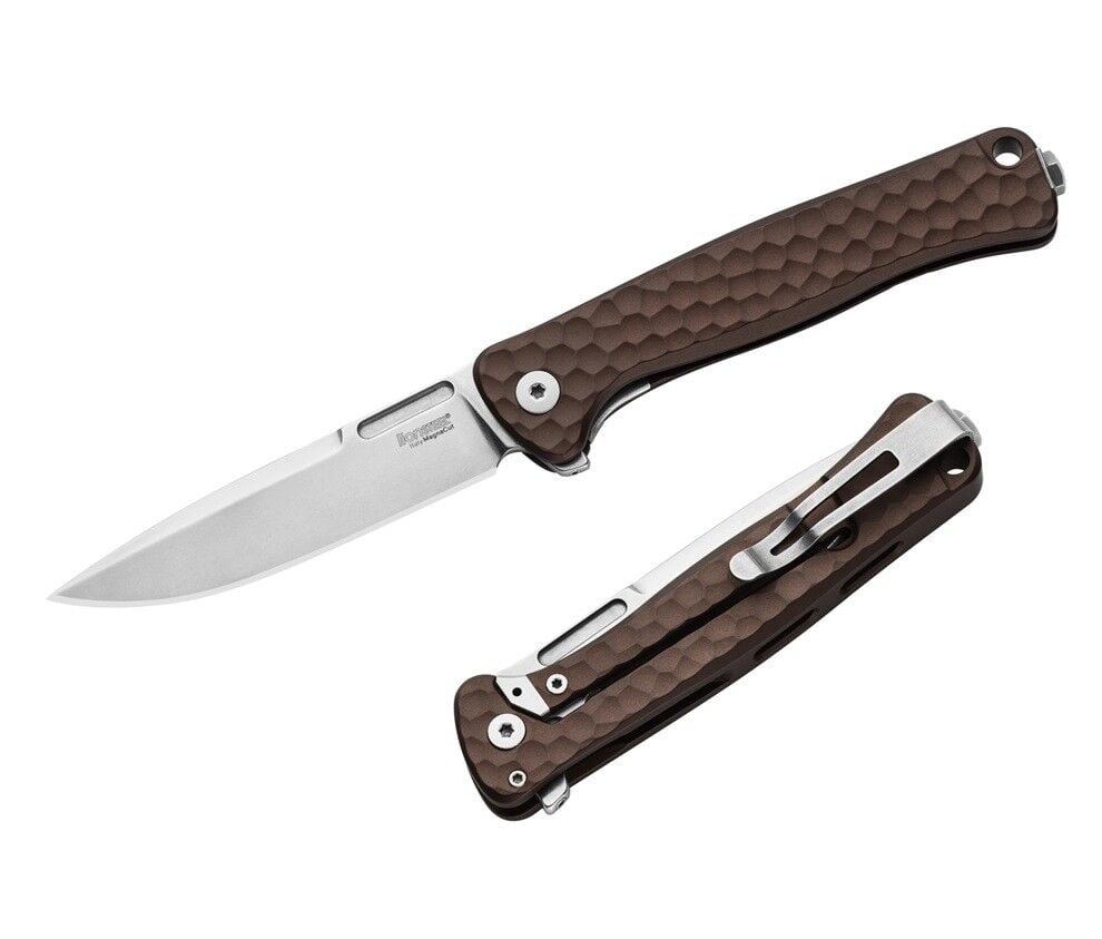 Lionsteel Emmet EM01A ES Stone Washed Blade MagnaCut Aluminium Hammertone Çakı
