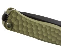 Lionsteel Emmet EM01A GB Old Black Blade MagnaCut Green Aluminium Hammertone Çakı