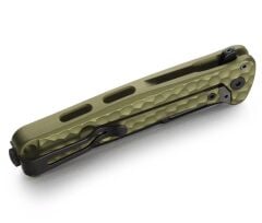 Lionsteel Emmet EM01A GB Old Black Blade MagnaCut Green Aluminium Hammertone Çakı