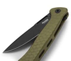 Lionsteel Emmet EM01A GB Old Black Blade MagnaCut Green Aluminium Hammertone Çakı