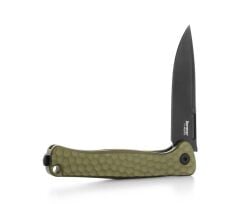 Lionsteel Emmet EM01A GB Old Black Blade MagnaCut Green Aluminium Hammertone Çakı