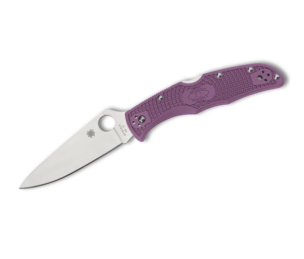 Spyderco Endura 4 Purple Lightweight Flat Ground PlainEdge Çakı