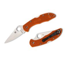 Spyderco Delica 4 Orange Lightweight Flat Ground PlainEdge Çakı